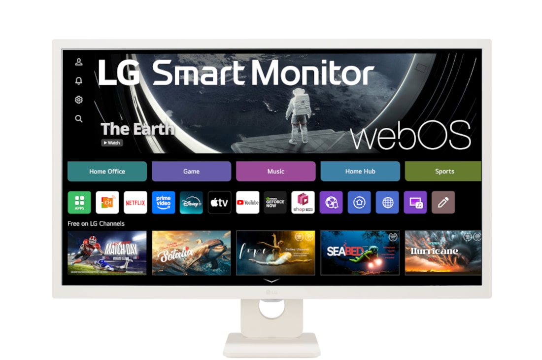 LG 32'' интелигентен монитор със съотношение на страните 16:9, изглед отпред, 32SR50F-W