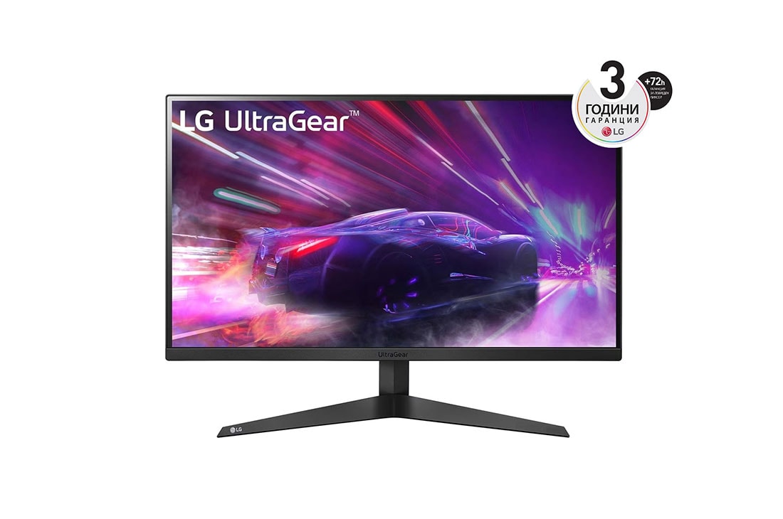 LG 27'' UltraGear? 16:9 геймърски монитор със съотношение на страните със 165 Hz честота на опресняване, изглед отпред, 27GQ50F-B