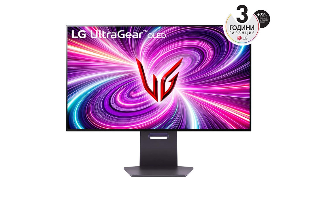 LG 32'' UltraGear? 4K UHD OLED Dual-Mode монитор за игри, изглед отпред, 32GS95UE-B