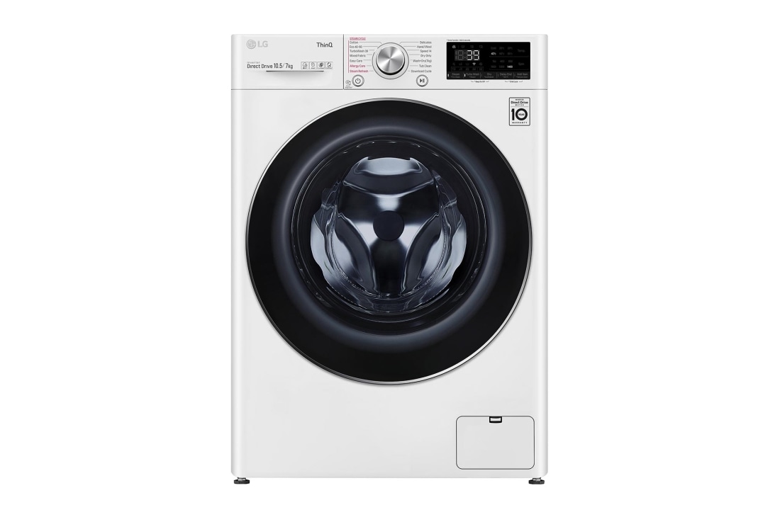 LG 10,5/7 кг, макс. 1400 оборота/мин, Eco Hybrid? Пералня със сушилня с пара, TurboWash?360, AI DD? и WiFi , F4DV710S2E
