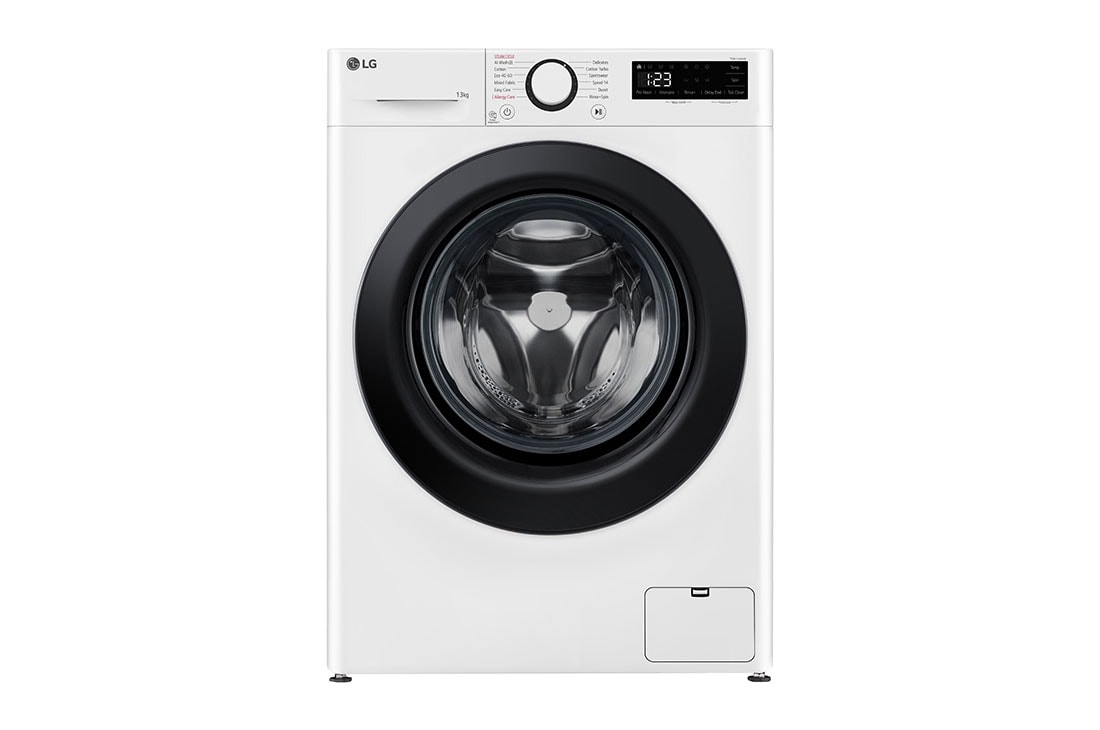 LG 13 кг, макс. 1400 оборота/мин., Перална машина с пара, AI DD? технология, Изглед отпред, F4WR513SBW