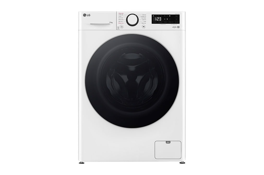 LG 11 кг, макс. 1400 оборота/мин., Перална машина с пара, TurboWash?360, AI DD? технология, Front view, F4WR511S1W