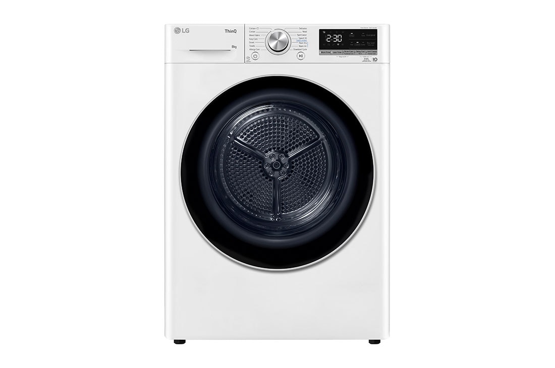LG 8 кг, Eco Hybrid? Сушилня с DUAL Inverter HeatPump, Автоматично почистване на кондензатора и ThinQ? WiFi, RH80V9AV3N, RH80V9AV3N