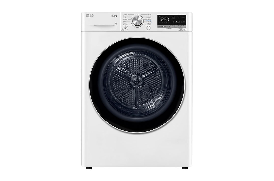 LG 9 кг, Eco Hybrid? Сушилня с DUAL Inverter HeatPump, Автоматично почистване на кондензатора и ThinQ? WiFi, RH90V9AV3N, RH90V9AV3N