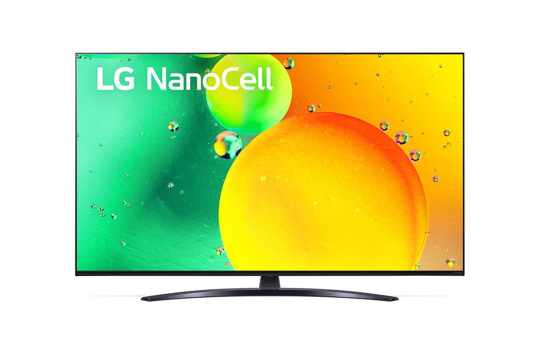 LG 65'' (164 cm) 4K HDR Smart Nano Cell TV, Изглед отпред на телевизор LG NanoCell TV, 65NANO763QA
