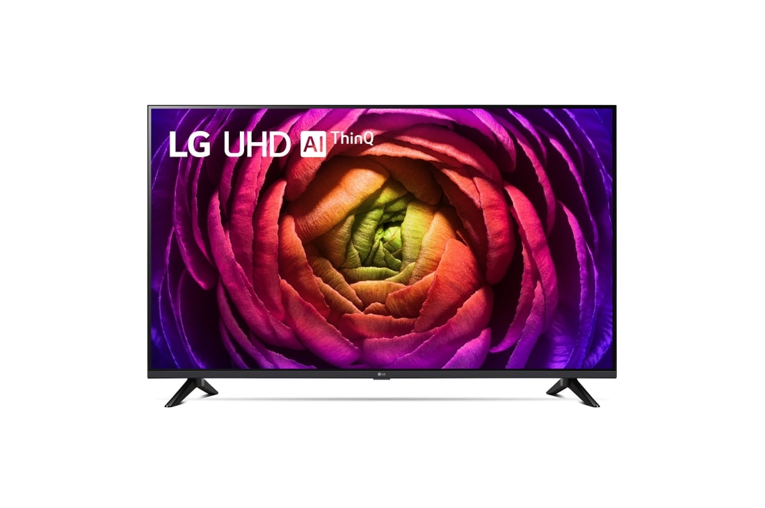 LG  LG UHD UR73 50-инчов 4K смарт телевизор от 2023 г., Изглед отпред на LG UHD TV, 50UR73003LA