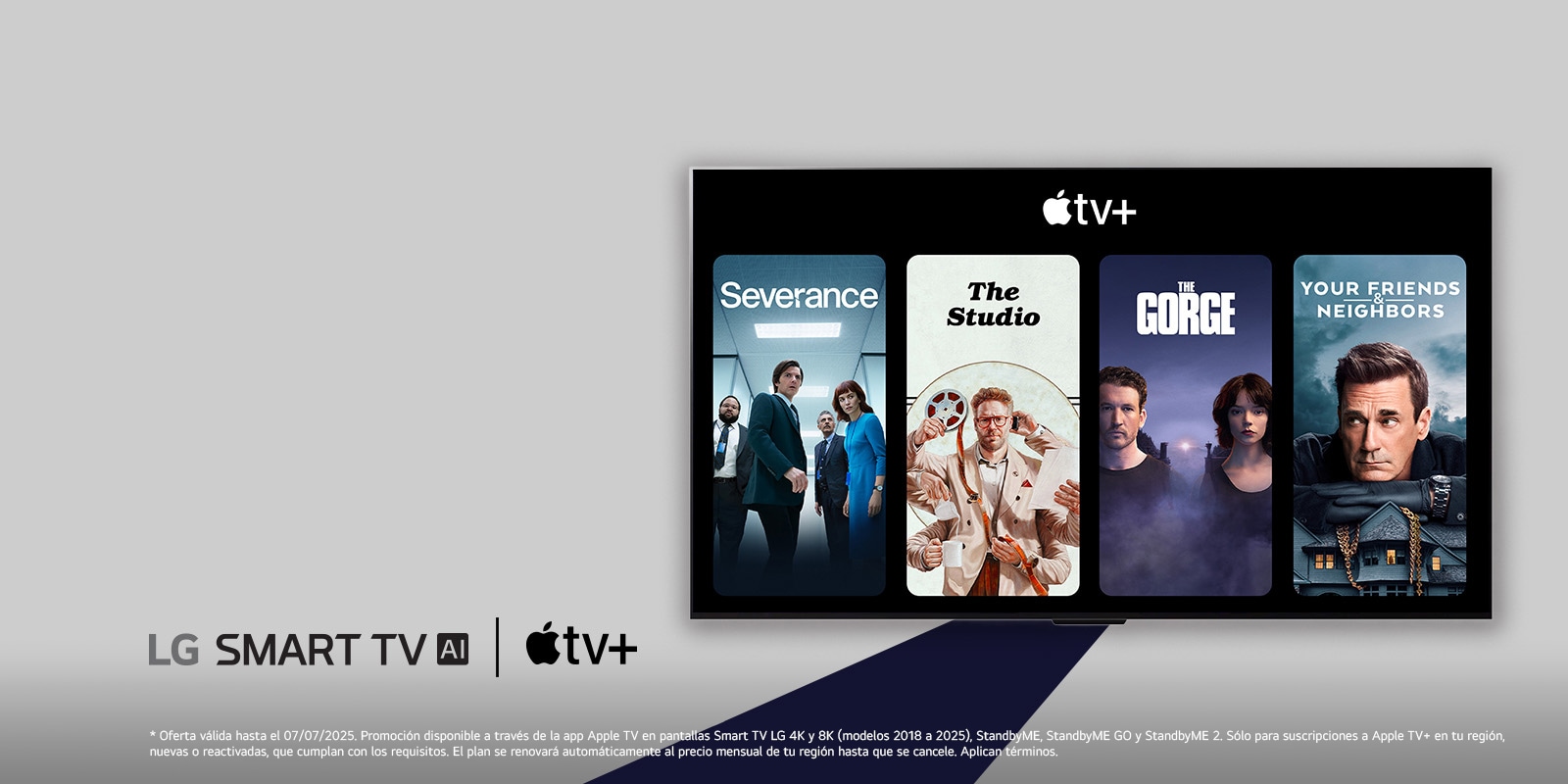 Se coloca LG TV con miniaturas de cuatro programas de televisión