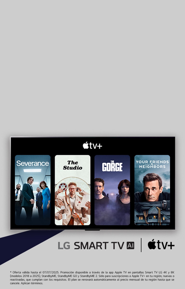 Se coloca LG TV con miniaturas de cuatro programas de televisión