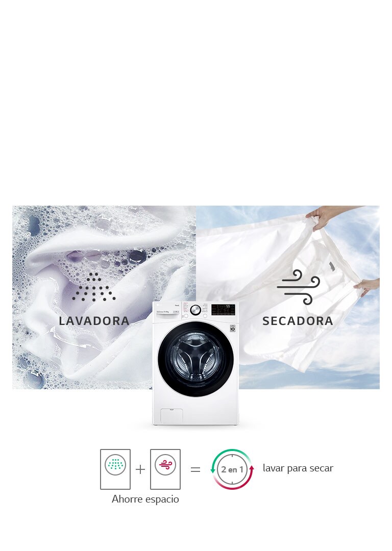 Imagen de fondo: camisa blanca en lavado y secado. Primer plano: TopGun2.