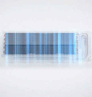 Visualización de la tecnología de autolimpieza en un aire acondicionado, mostrando el proceso con flujo de aire azul.