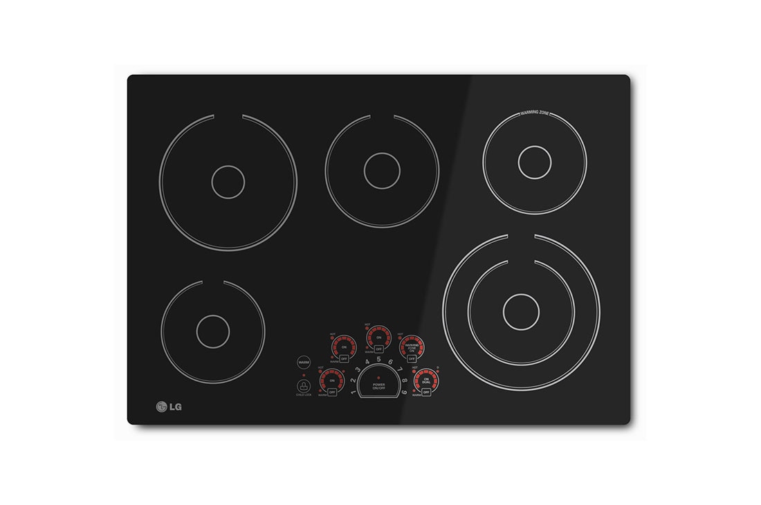 LG Cooktop Eléctrica 30'' LG Studio Controles SmoothTouch?, Top detail view, LCE3010SB