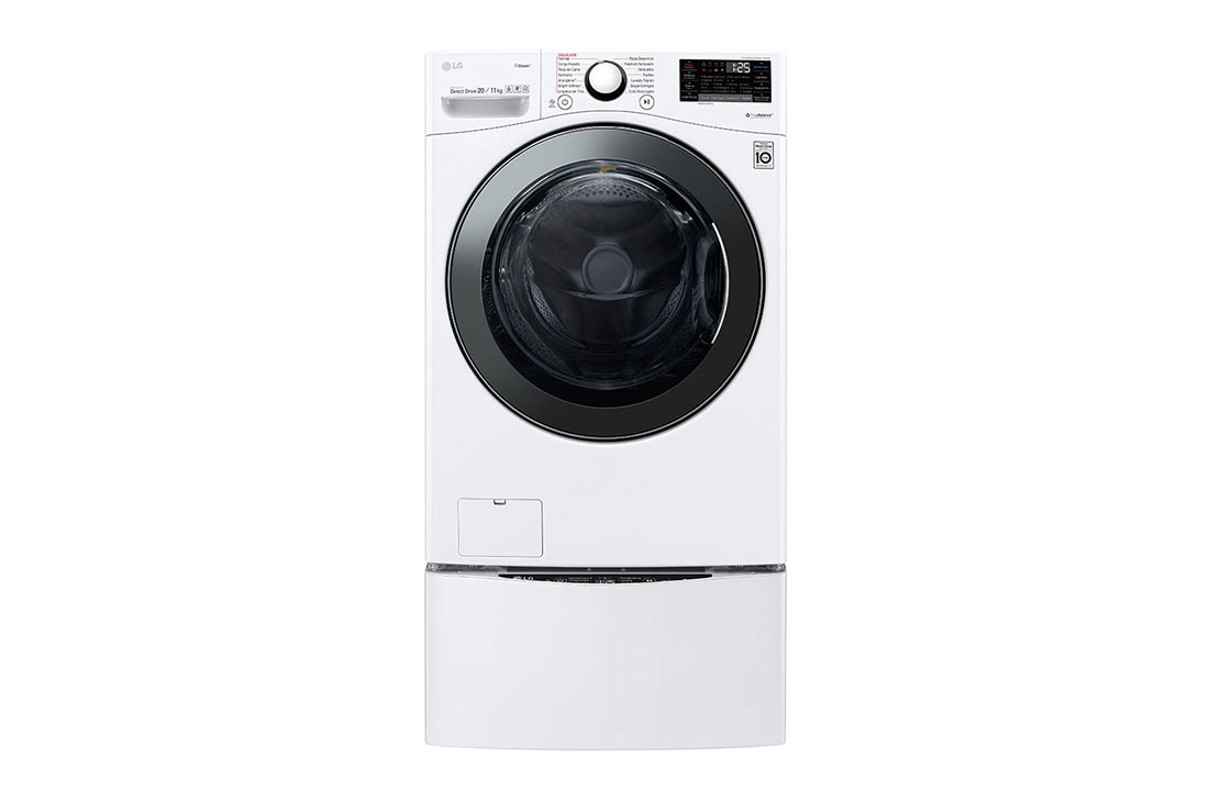 LG Lavasecadora Carga Frontal 20/11kg  Direct Drive Inverter & Smart ThinQ (Wi-Fi), Color Blanco, LG WD20WV2S6 ángulo lateral frontal 1, WD20WV2S6