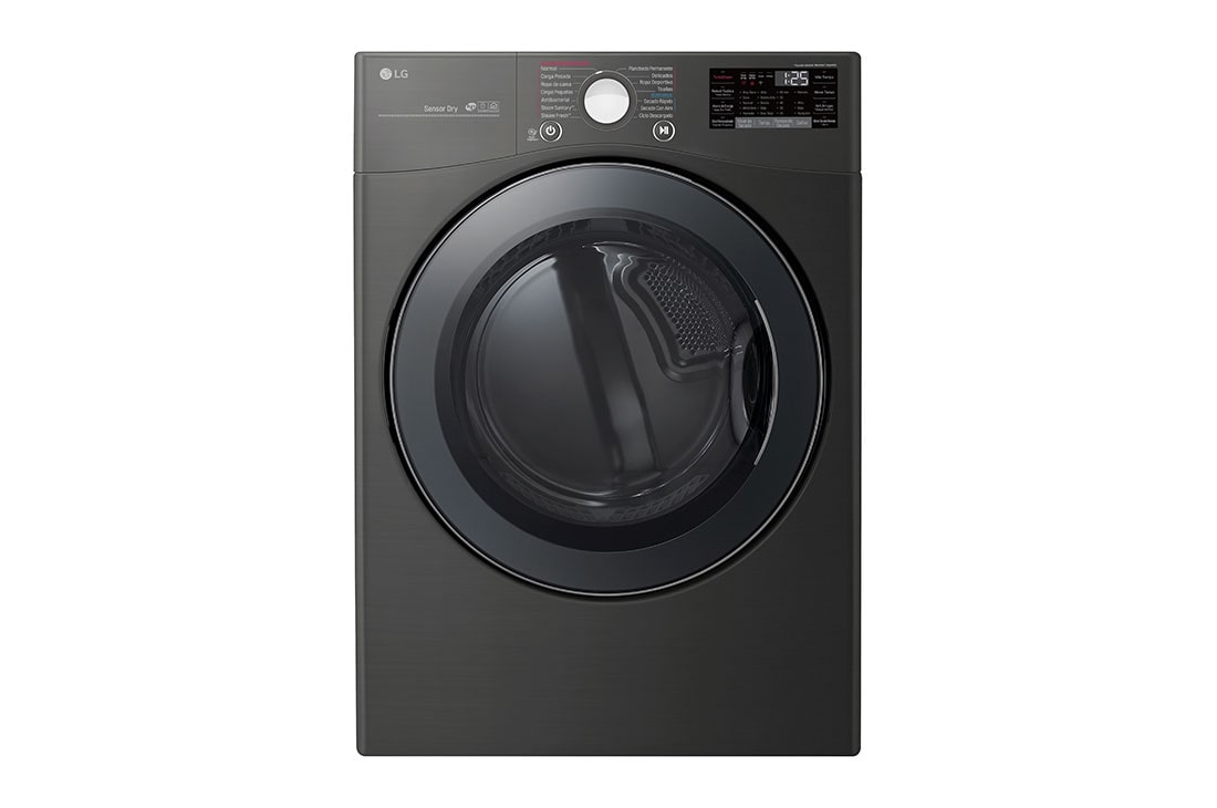 LG Secadora Eléctrica Carga Frontal 22kg TurboSteam? SmartThinQ Color Acero Negro, DF22BV2BRE, DF22BV2BRE