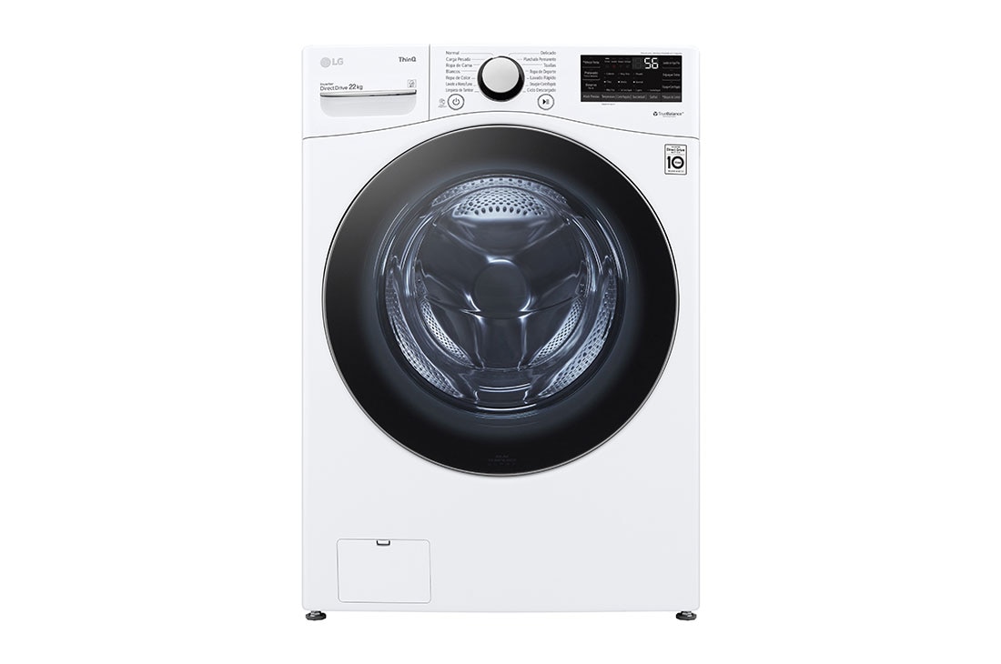 LG Lavadora CargaFrontal 22kg  6Motion DD Color Blanco ThinQ?, WM22WV26R, WM22WV26R