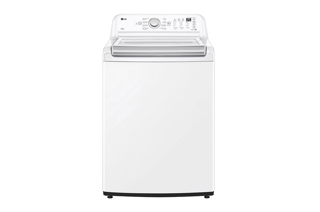 LG 22kg Lavadora Carga Superior con Direct Drive Inverter & Smart Diagnosis, Color Blanco , front view, WT22WT6HK