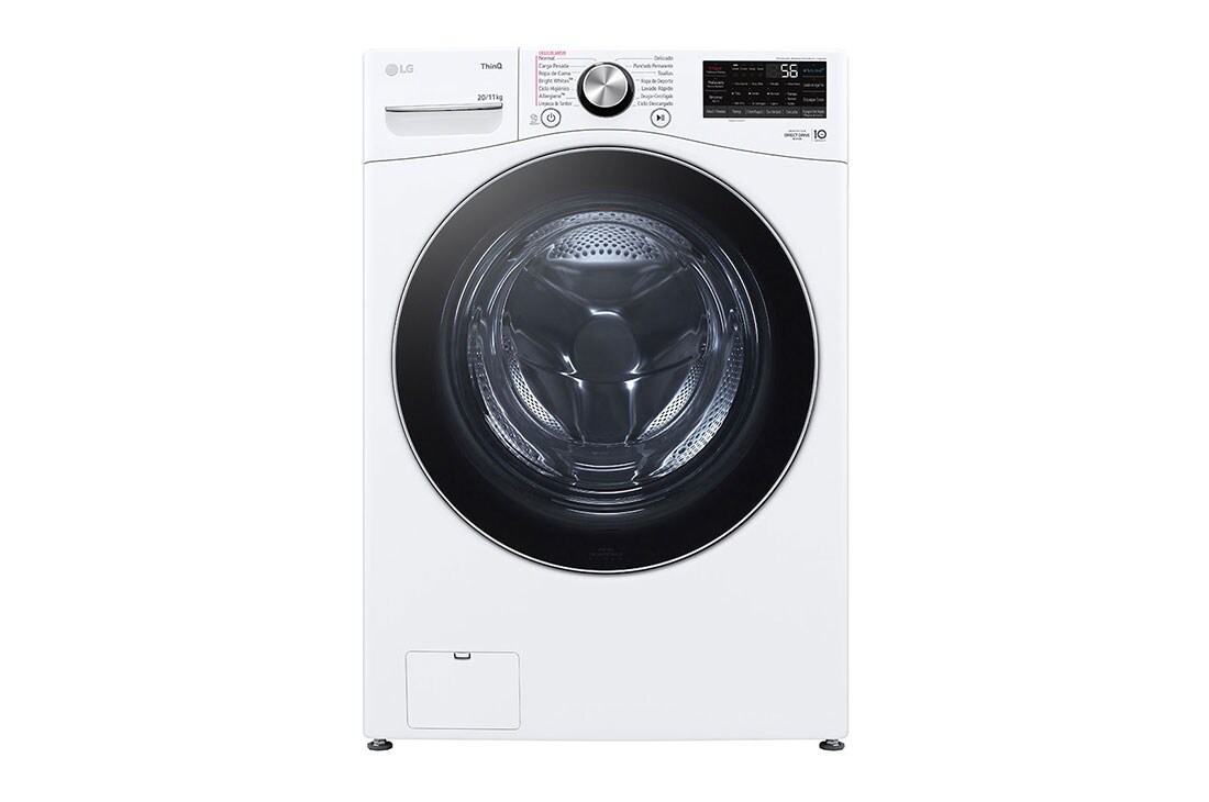 LG Lavasecadora LG Carga Frontal Inverter AI DD? (Inteligencia Artificial) con Conectividad LG ThinQ 20kg /11kg - Blanco, WD20WV26R