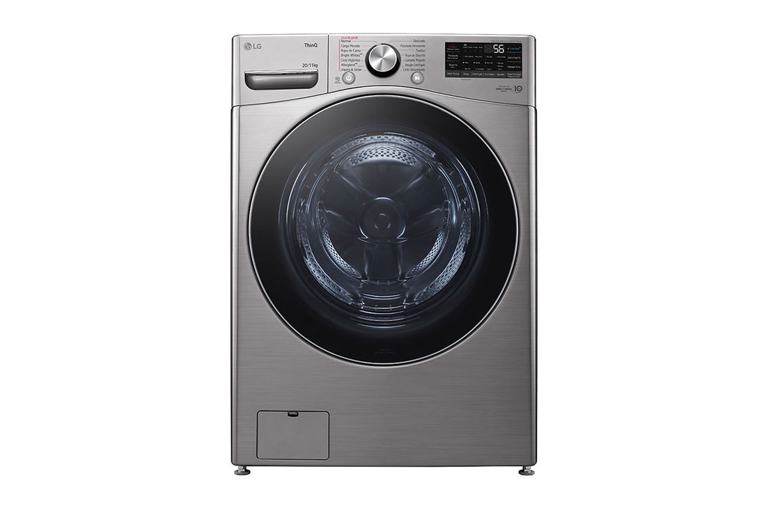 LG Lavasecadora LG Carga Frontal Inverter AI DD? (Inteligencia Artificial) con Conectividad LG ThinQ 20kg /11kg – color Silver, WD20VV2S6R, WD20VV2S6R