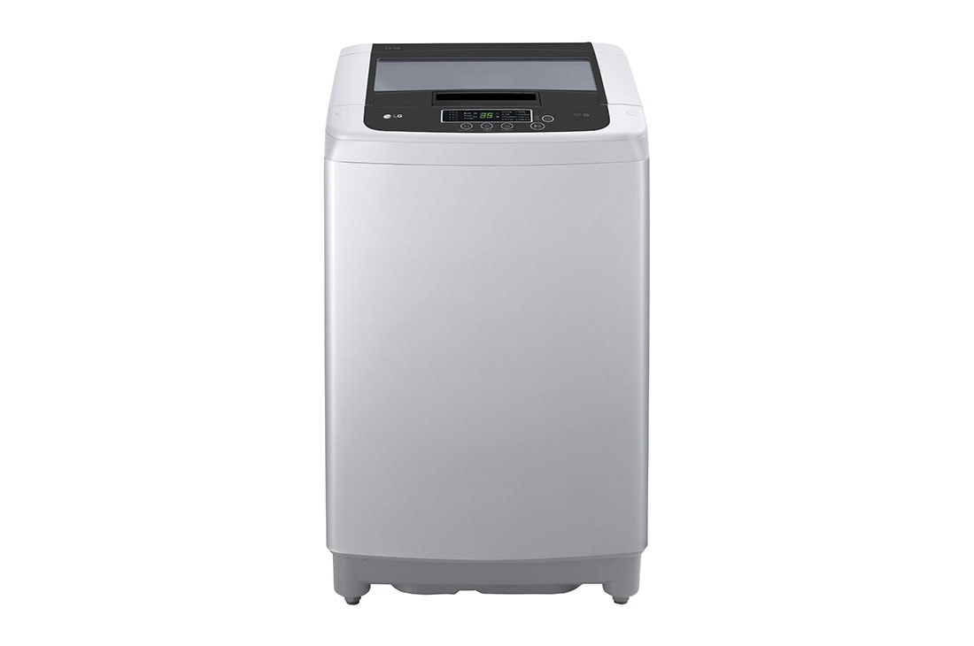 LG Lavadora LG  Carga Superior(13kg/28lbs), con tecnología Motor Smart Inverter, Turbo Drum, Pre-lavado+Normal, Color Plateado, Front view, WT13DPBK