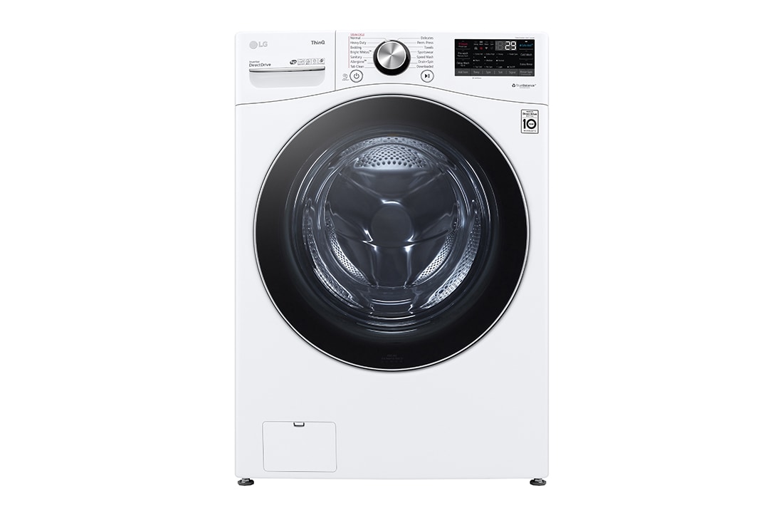 LG Lavadora Carga Frontal 22kg/48lbs, Steam, Vidrio templado, Color Blanco, LG ThinQ, WM22WV26R, WM22WV2S6BR