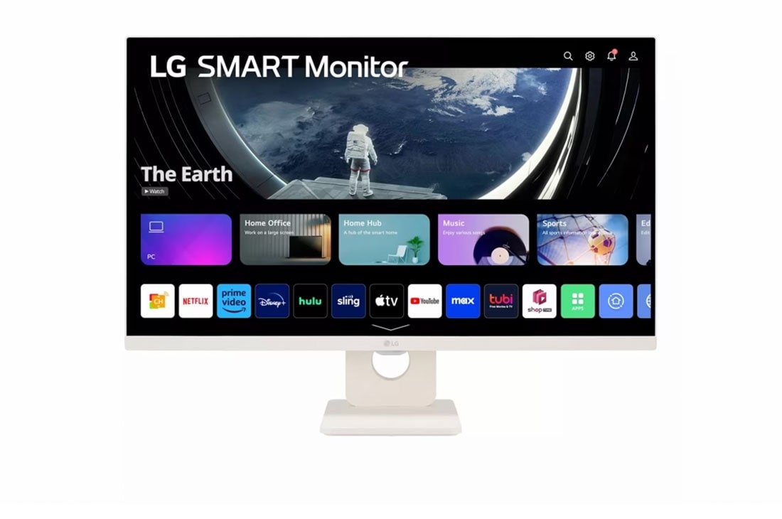 LG Monitor FHD IPS 27'' Smart Monitor con webOS AirPlay 2 ThinQ, front image, 27SR50F-W