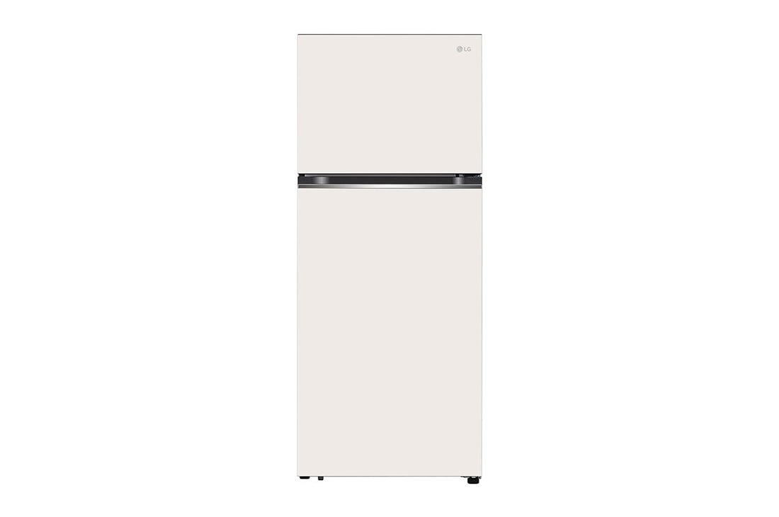 LG Refrigeradora Top Freezer 13.2p? (Net) / 14 cuft (Gross) LG Smart Inverter Compressor? LINEARCooling? Puerta Nature Beige, front view, VT38BPB