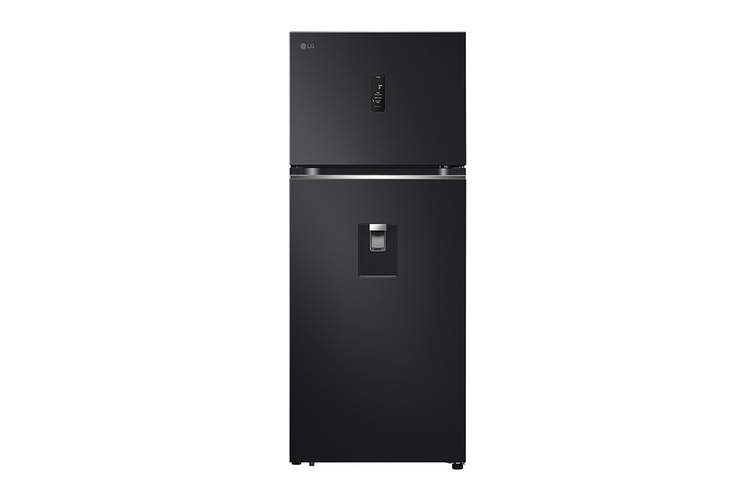 LG Refrigeradora Top Freezer 13.5p? (Net) / 14.9 p? (Gross) Smart Inverter & ThinQ?, color Negro Mate, front view, VT40APD