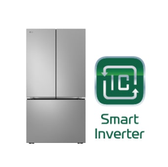 Frigorífico LG de varias puertas con el logotipo del compresor Smart Inverter?.