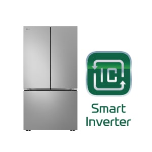 Frigorífico LG de varias puertas con el logotipo del compresor Smart Inverter?.