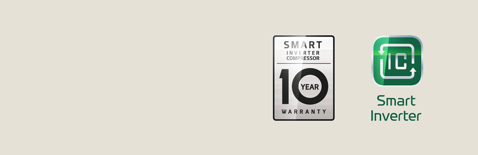 Imagen del compresor Smart Inverter con la garantía de 10 a?os.