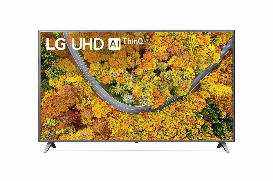 LG 75'' Serie UP75  Smart 4K UHD TV, Vista frontal del televisor LG UHD, 75UP7500PSB
