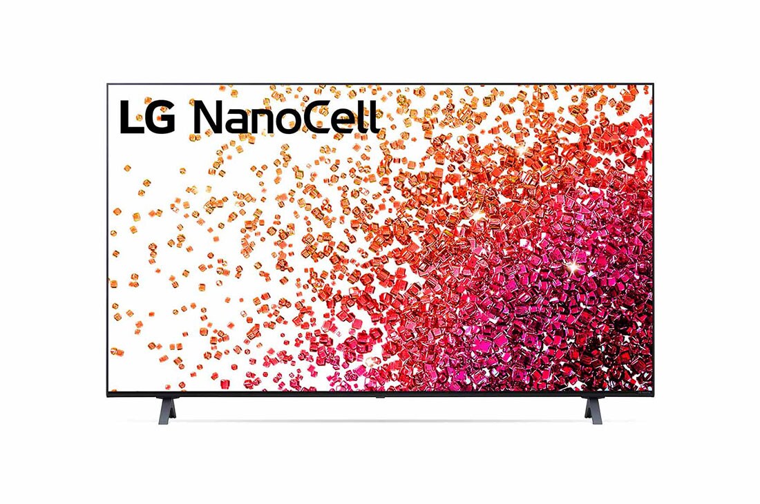 LG  LG NanoCell 55'' NANO80 4K Smart TV con ThinQ AI (Inteligencia Artificial), Procesador α5 AI, Vista frontal del televisor LG NanoCell, 55NANO80UPA