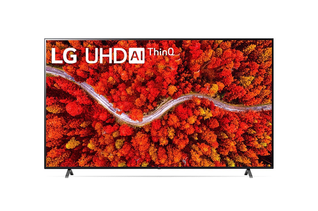 LG UHD AI ThinQ 86'' UP87 4K Smart TV, α7 AI Processor, Magic Remote, Vista frontal del televisor LG UHD, 86UP8770PUA