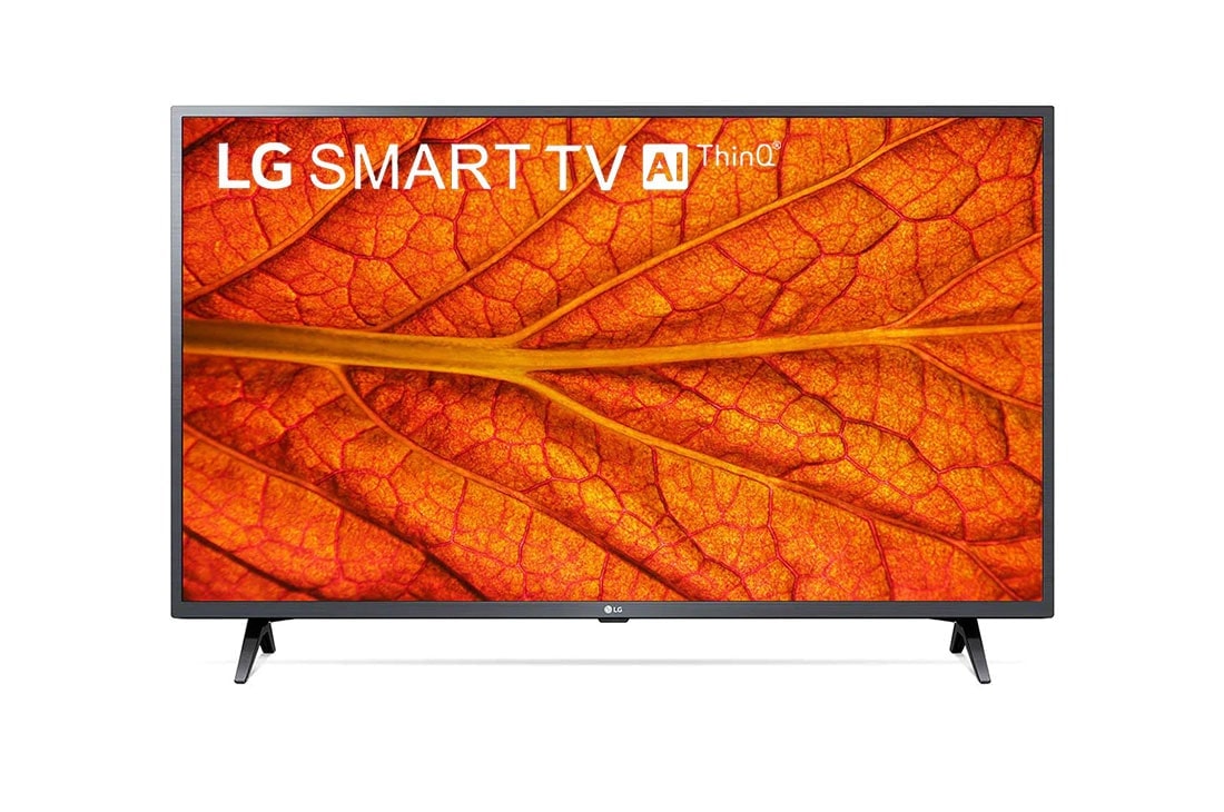 LG HD AI ThinQ 32'' LM637 Smart TV, Procesador α5 AI, Virtual Surround Plus, imagen de vista frontal con imagen de relleno, 32LM637BPSB
