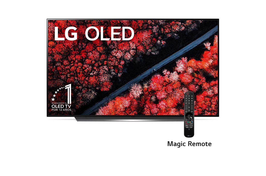 LG OLED TV 65'' | UHD 4K SMART TV | Ultra HD | Procesador α9 Gen 2 | ThinQ? AI | Resolución tipo Cine 4K HDR / HFR | Dolby Vision - Atmos | Pantalla tipo Cine, vista frontal, OLED65C9PUA