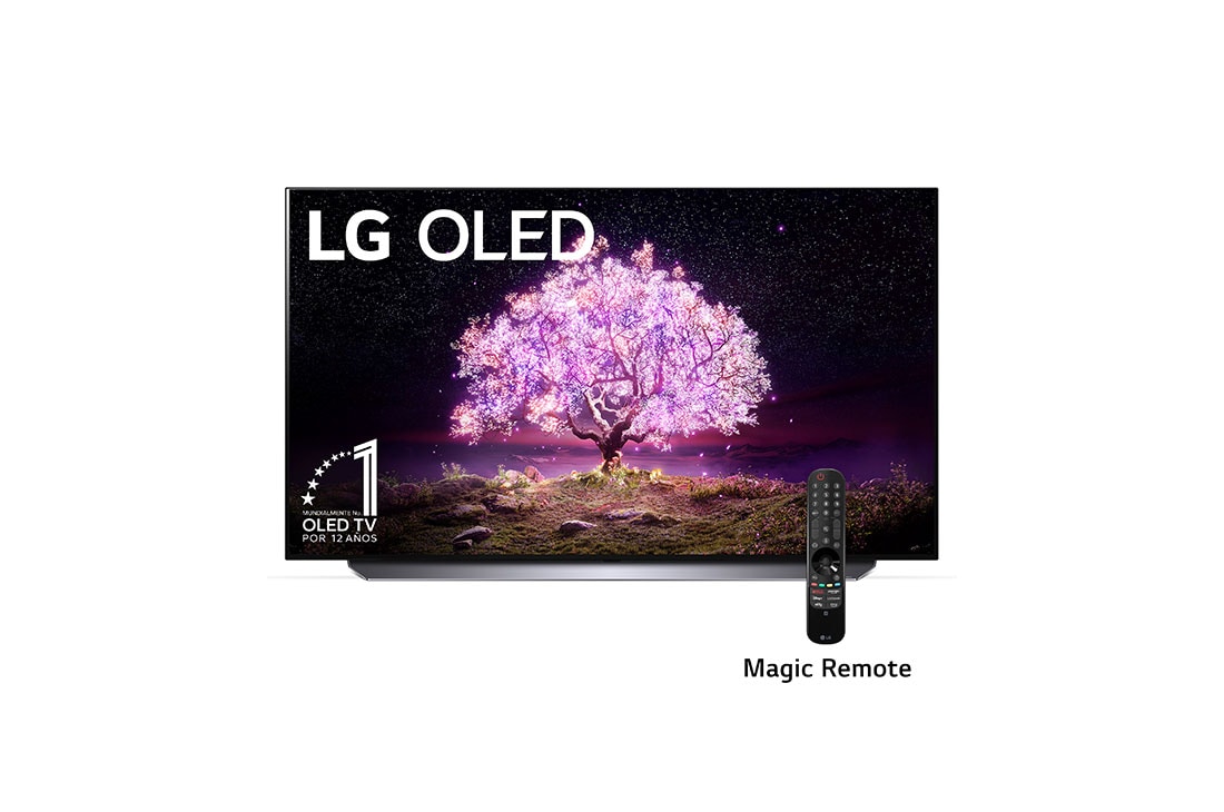 LG OLED 55'' C1 4K Smart TV con ThinQ AI (Inteligencia Artificial), Procesador α9 Gen4 AI , vista frontal, OLED55C1PSA