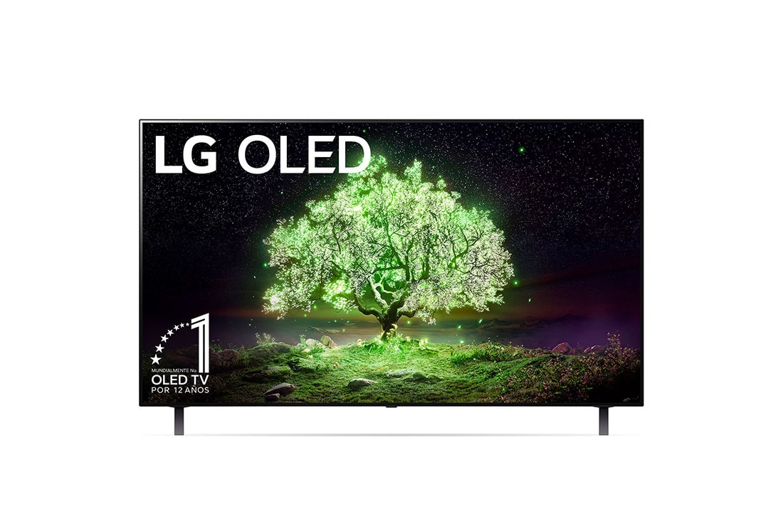 LG OLED 65'' A1 4K Smart TV con ThinQ AI (Inteligencia Artificial), Procesador α7 Gen4 AI , vista frontal, OLED65A1PSA