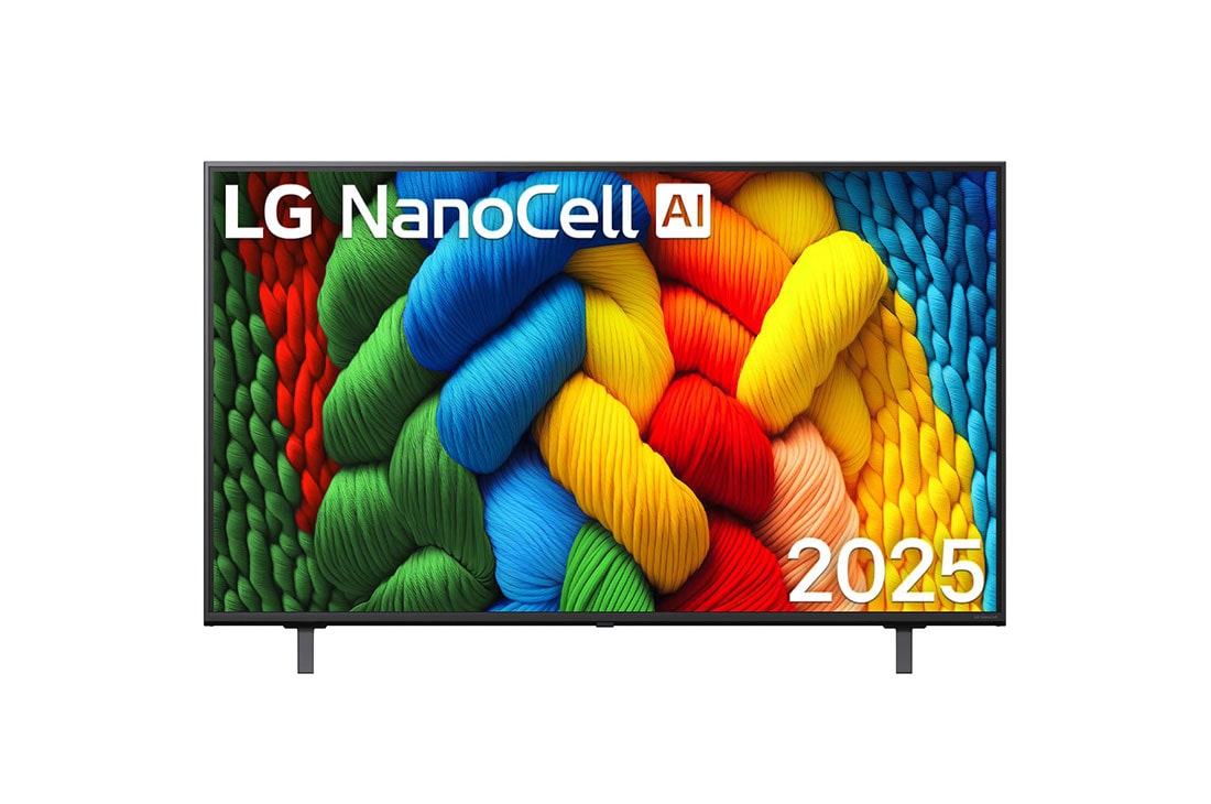 LG 50 pulgadas LG NanoCell AI NANO80 4K Smart TV 2025, Vista de frente de la NanoCell TV, , 50NANO80ASA