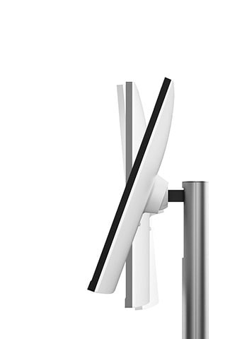 The monitor offering tilt adjustment.	
