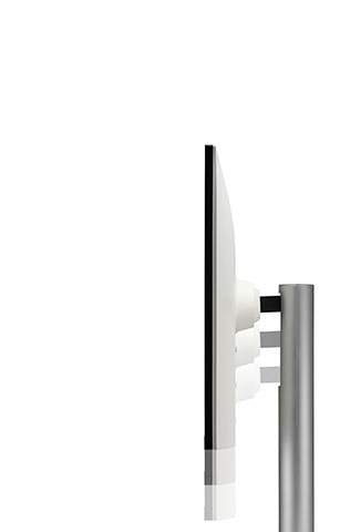 The monitor offering height adjustment.	