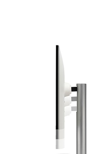 The monitor offering height adjustment.	