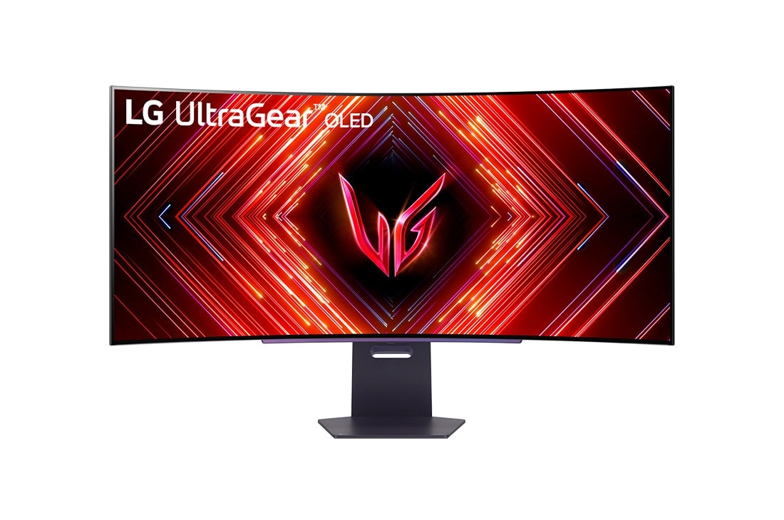 LG 44.5'' UltraGear? OLED 曲面屏電競顯示器 | 800R曲率, DisplayHDR True Black 400, 240Hz刷新率, 0.03ms (GtG)響應時間, Front view, 45GS95QE-B