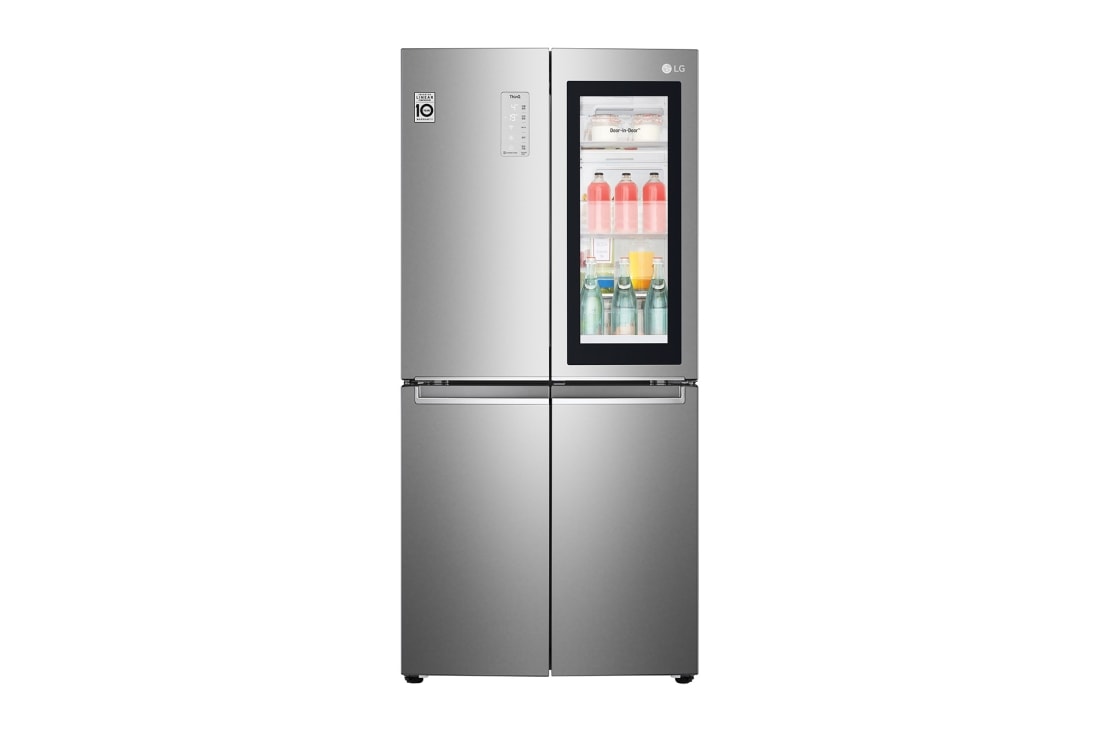 LG 530L 敲一敲門中門冰箱 十字四門 摩洛哥十字銀, 正面視圖1, F521SN71