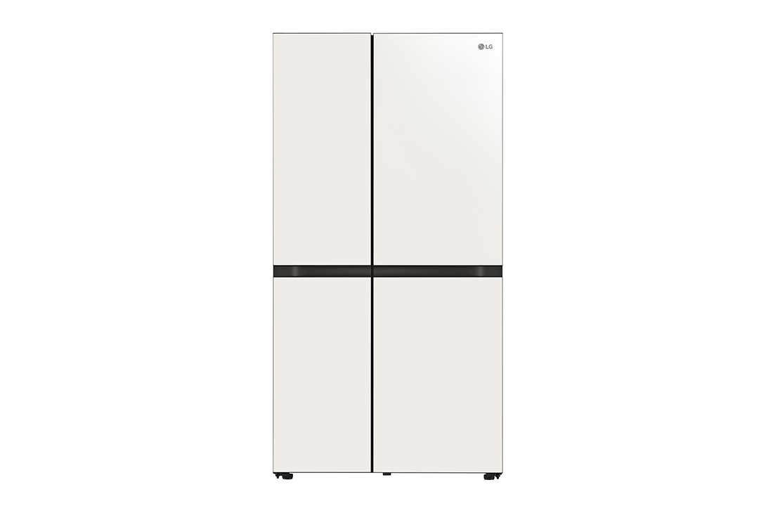LG 御冰系列 655L 大容量玻璃面板冰箱 對開門 凝脂白, 正面視圖, S652GTW16B