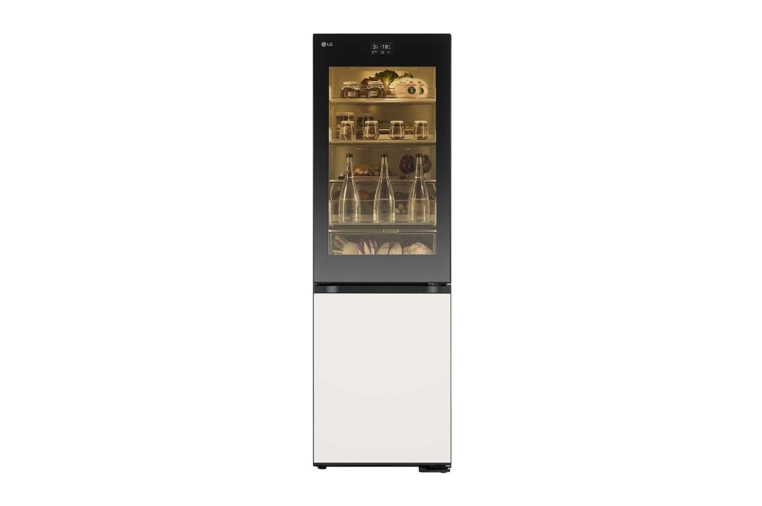 LG 349L 奐然系列 魔鏡氛圍全景透視窗 兩門冰箱 玉石白, M344GBB38B