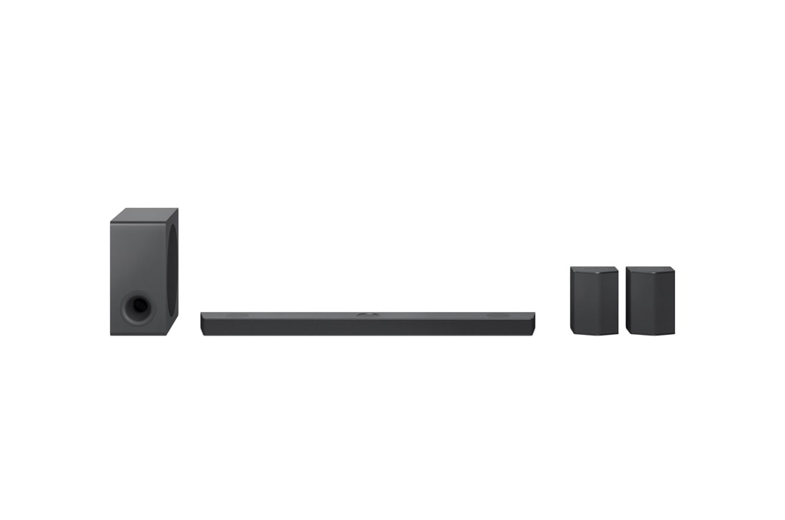 LG 無線環繞回音壁 S95QR, 超低音音箱和后置揚聲器的正面視圖, S95QR