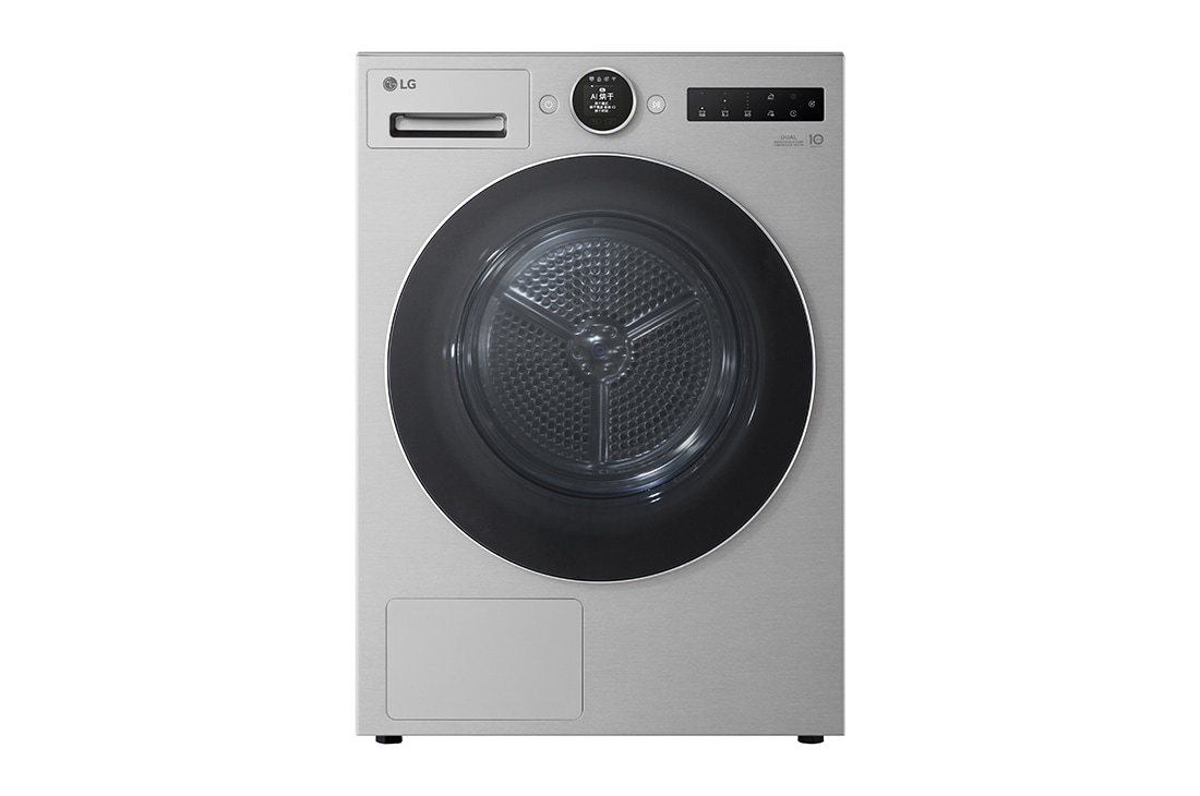 LGAI雙變頻熱泵·覓境干衣機Turbo速烘10Kg 月夜銀, 正面, RH10X77V2N