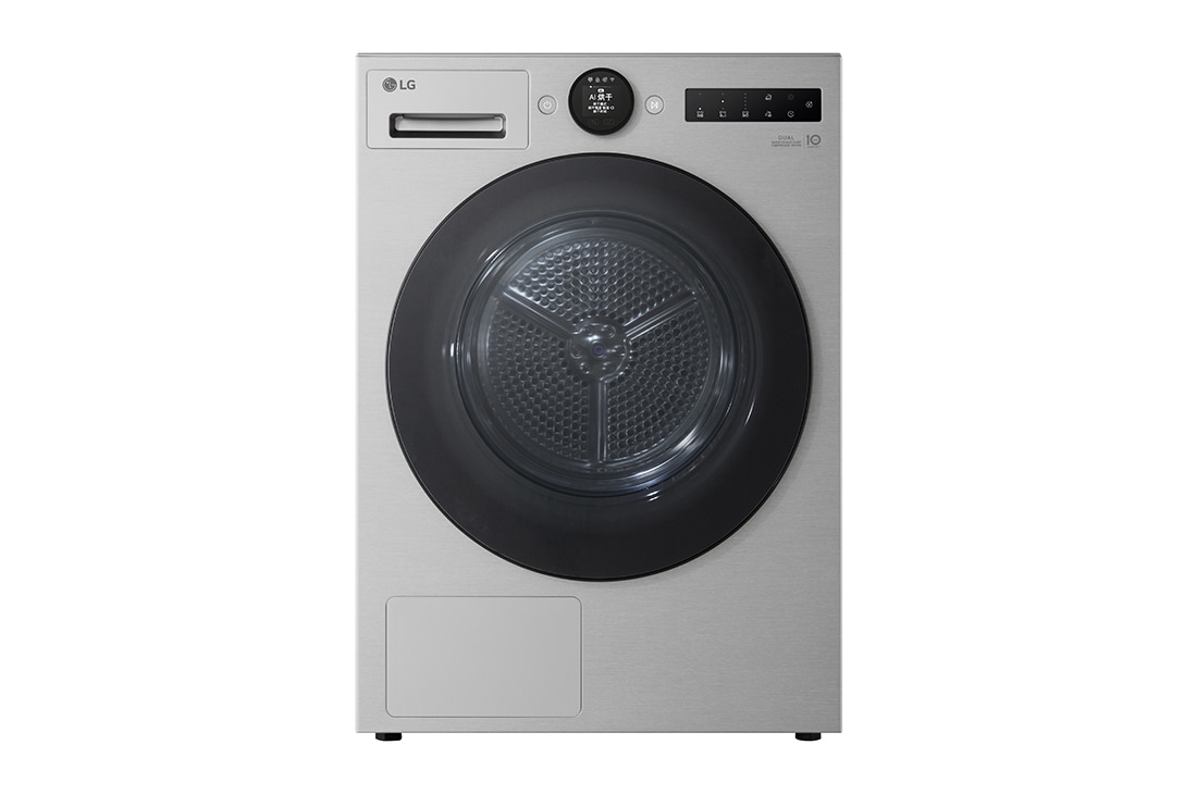 LGAI雙變頻熱泵·覓境干衣機Turbo速烘10Kg 月夜銀, 正面, RH10X77VEN