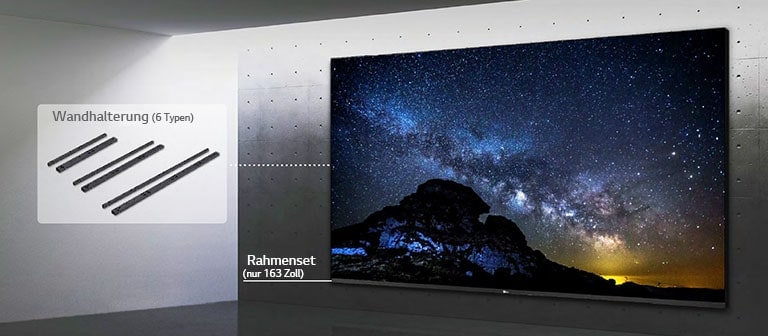 Das LG MAGNIT wird mithilfe des Wandmontagesets und eines Rahmensets ordnungsgem?? installiert.