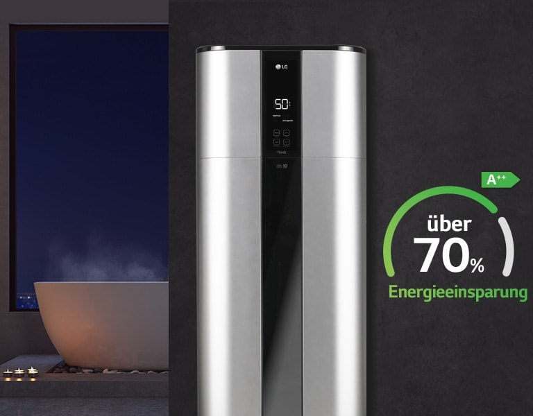Der neue Inverter-W?rmepumpen-Warmwasserbereiter von LG erm?glicht eine Energieeinsparung von mehr als 70 %.