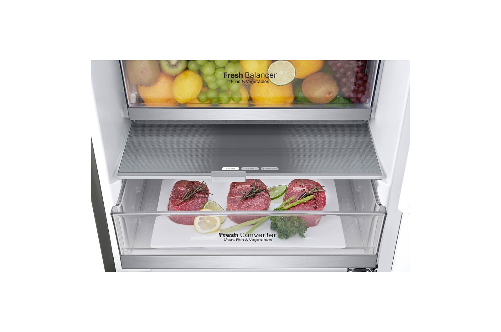 LG ??Kühl-Gefrierkombination | ?384? Liter Nutzinhalt | Energieeffizienzklasse? C? | ?Steel? | ?203 cm? | ?Inverter Linear Kompressor? | ?LG GBB72PZVCN1, GBB72PZVCN1